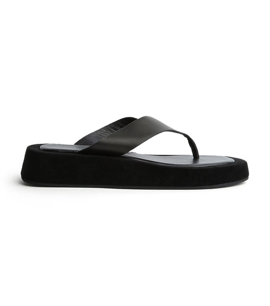 Tony Bianco Ives Black Como 3.5cm Flat Sandals Black | ESGHC84396