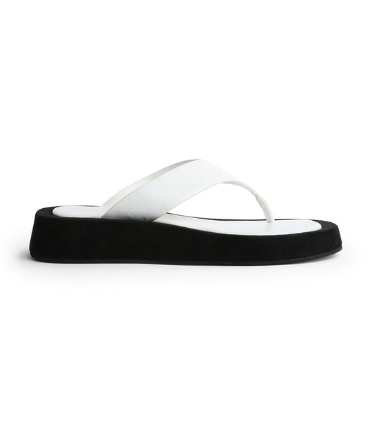 Tony Bianco Ives Milk Capretto 3.5cm Flat Sandals White | PSGER98951