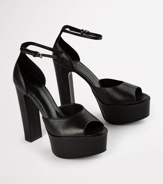 Tony Bianco Jayze Black Como 14cm Block Heels Black | ZSGNQ73495