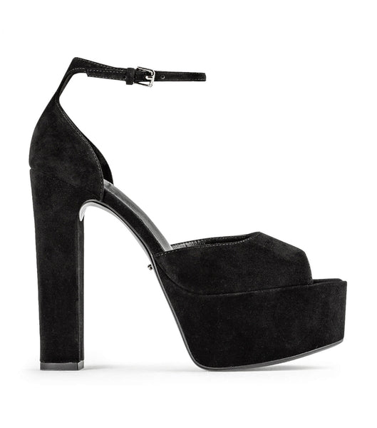 Tony Bianco Jayze Black Suede 14cm Block Heels Black | ASGWC29807