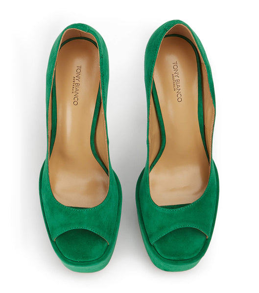 Tony Bianco Jolee Jade Suede 15cm Platform Shoes Green | SGZPD49418