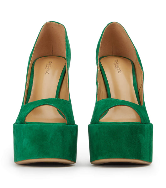 Tony Bianco Jolee Jade Suede 15cm Platform Shoes Green | SGZPD49418