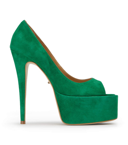 Tony Bianco Jolee Jade Suede 15cm Platform Shoes Green | SGZPD49418