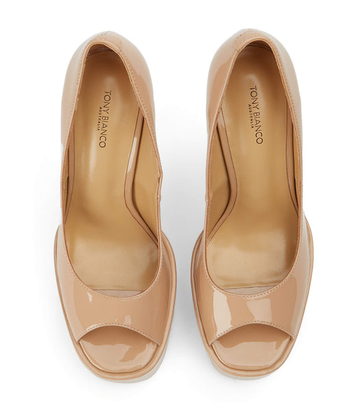 Tony Bianco Jolee Nude Patent 15cm Platform Shoes Beige | ASGWC50405