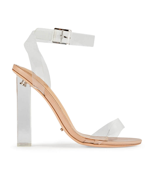 Tony Bianco Kiki Clear Vinylite/Skin Capretto 11cm Block Heels Skin Color | DSGKV78248