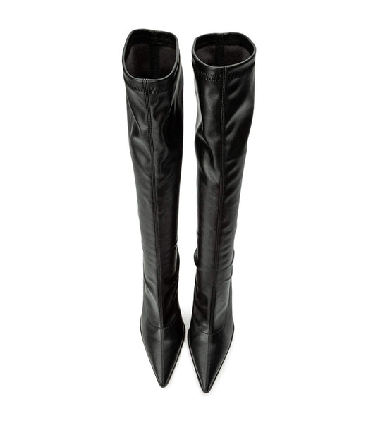 Tony Bianco Knight Black Venezia 9.5cm Heeled Boots Black | DSGKV32266