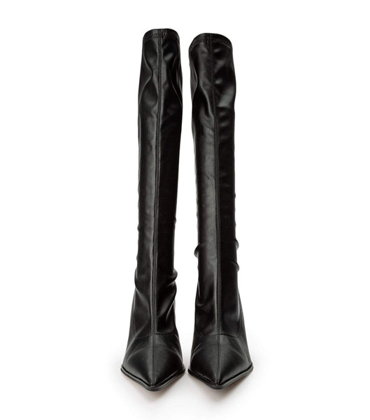 Tony Bianco Knight Black Venezia 9.5cm Heeled Boots Black | DSGKV32266