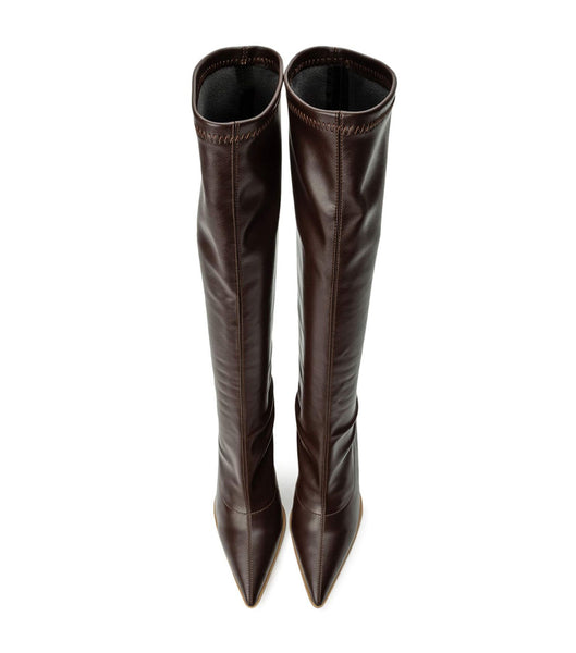 Tony Bianco Knight Choc Venezia 9.5cm Heeled Boots Chocolate | SGQCS90655