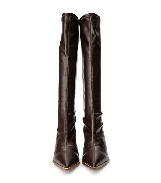 Tony Bianco Knight Choc Venezia 9.5cm Heeled Boots Chocolate | SGQCS90655