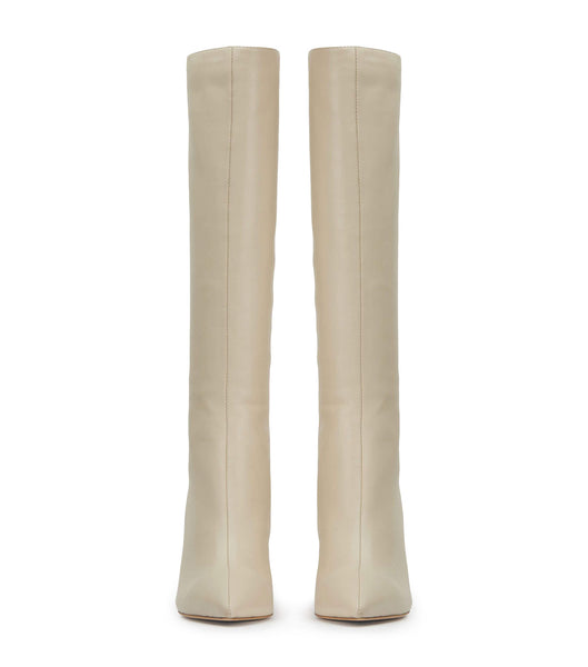 Tony Bianco Kortez Vanilla Nappa 9.5cm Knee High Boots Light Yellow | QSGUV50837