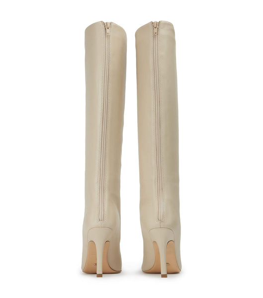 Tony Bianco Kortez Vanilla Nappa 9.5cm Knee High Boots Light Yellow | QSGUV50837