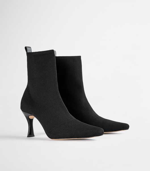 Tony Bianco Kossam Black Knit 8cm Ankle Boots Black | ASGDF95400