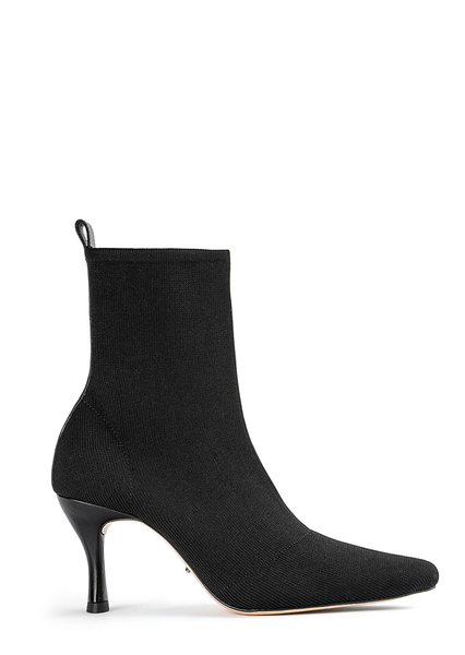 Tony Bianco Kossam Black Knit 8cm Heeled Boots Black | PSGER38069