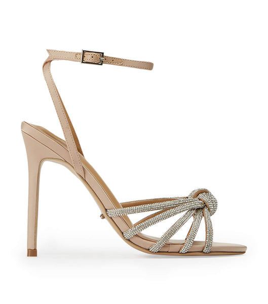 Tony Bianco Kyla Nude Satin 11cm Strappy Heels Beige | PSGER95412