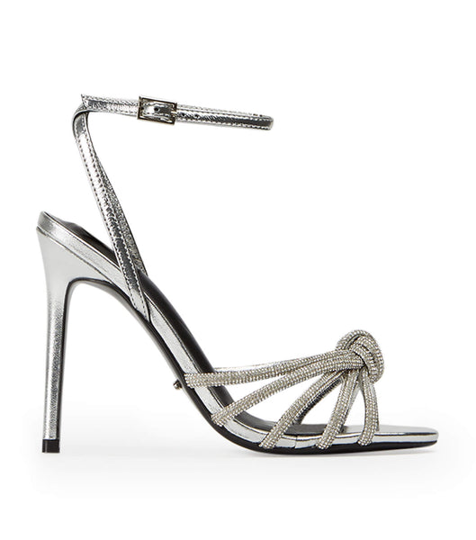 Tony Bianco Kyla Silver Foil 11cm Bling Heels Silver | QSGUV80310