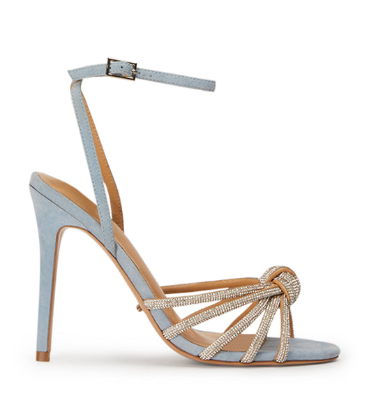 Tony Bianco Kyla Sky Suede 11cm Strappy Heels Blue | DSGKV50403