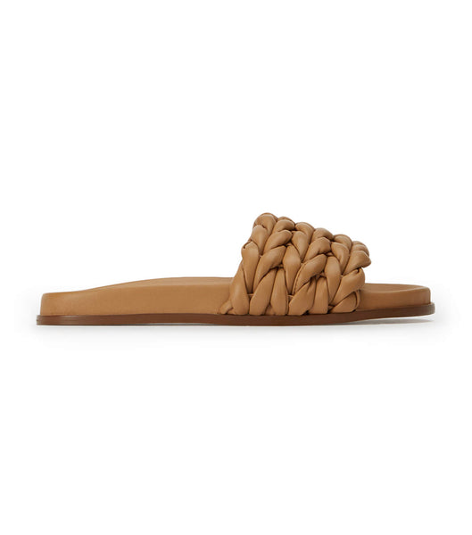 Tony Bianco Layton Biscuit Nappa Flat Sandals Brown | TSGPQ99921