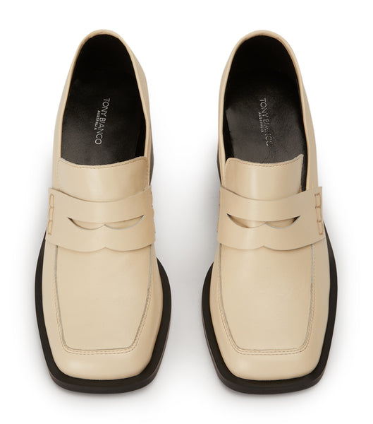 Tony Bianco Lomax Ecru Venice 6.5cm Loafers White | FSGHY82383