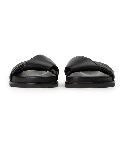 Tony Bianco Lora Black Nappa 1.5cm Sandals Black | SGJKU40874