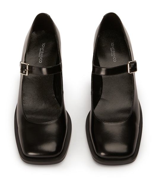 Tony Bianco Loure Black Hi Shine 6.5cm Loafers Black | SGQCS65653