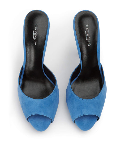 Tony Bianco Love Blue Suede 12cm Platform Shoes Blue | SGXBR19682