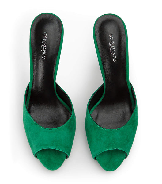 Tony Bianco Love Jade Suede 12cm Platform Shoes Green | SGJKU14730