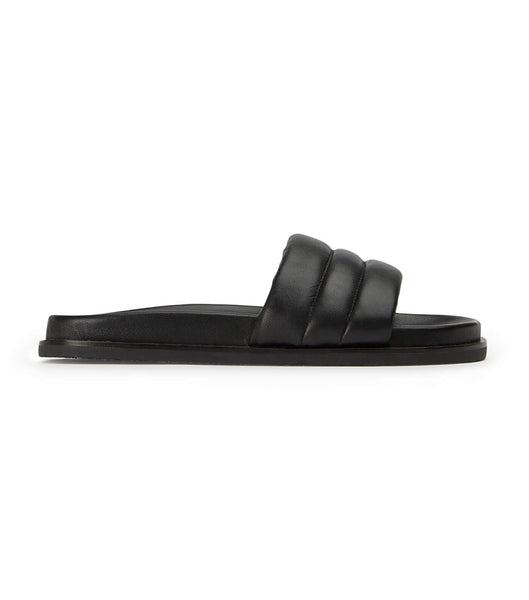 Tony Bianco Lucas Black Nappa 1.5cm Sandals Black | ASGWC29473