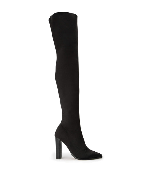 Tony Bianco Lucca Black Sock Knit 10.3cm Heeled Boots Black | USGND96886