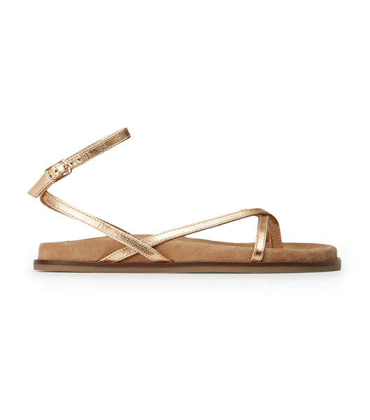 Tony Bianco Lucie Antique Gold Nappa 1.5cm Sandals Gold | SGJKU38005