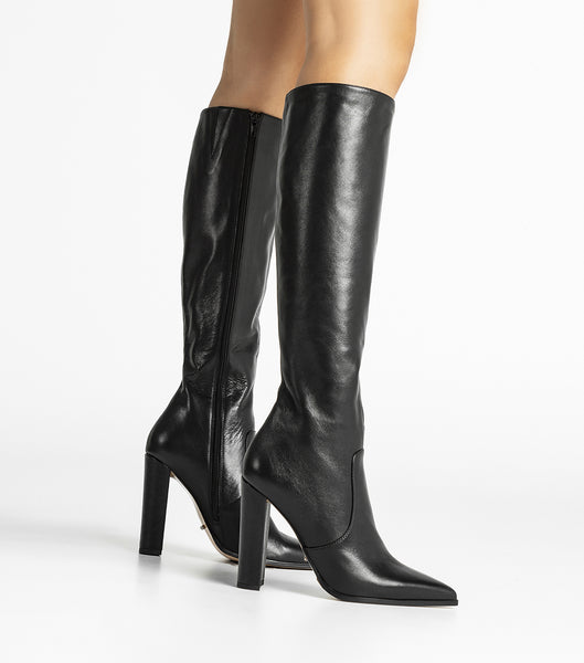 Tony Bianco Lucille Black Venice 10.3cm Knee High Boots Black | ESGHC97110