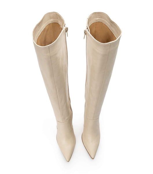 Tony Bianco Lucille Vanilla Venice 10.3cm Knee High Boots Light Yellow | GSGEC23193