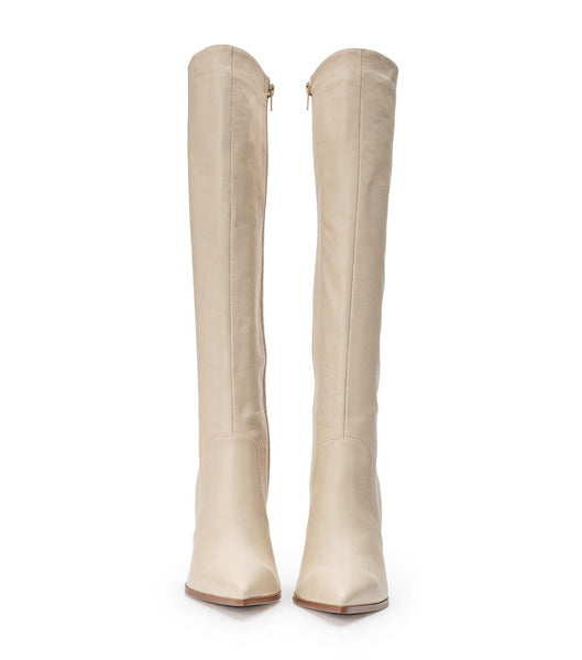 Tony Bianco Lucille Vanilla Venice 10.3cm Knee High Boots Light Yellow | GSGEC23193