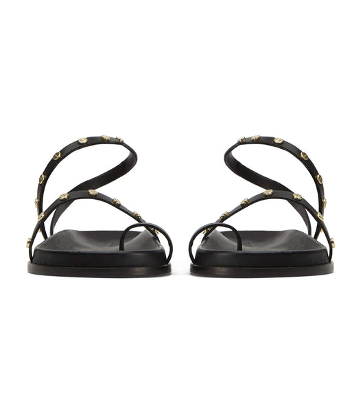 Tony Bianco Lyvia Black Flat Sandals Black | DSGVO96130