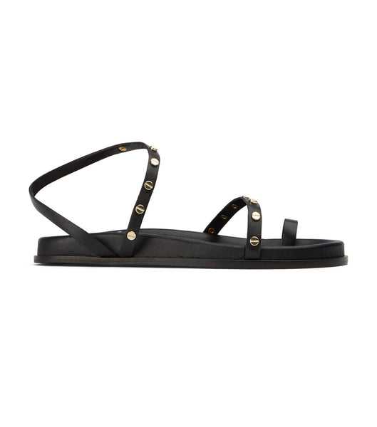 Tony Bianco Lyvia Black Flat Sandals Black | DSGVO96130