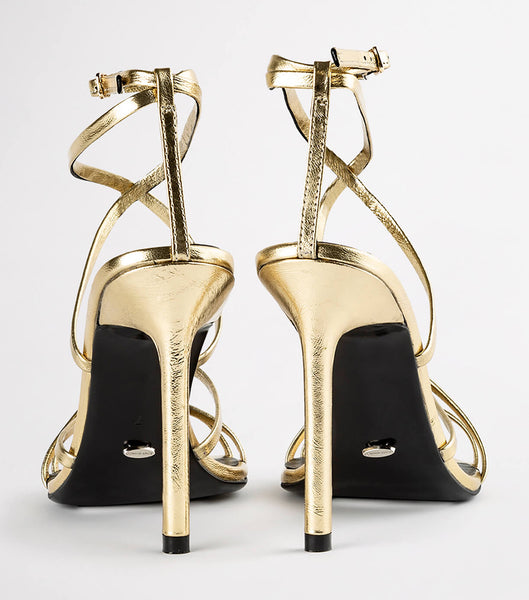 Tony Bianco Marcy Gold Foil 10.5cm Event Heels Gold | ESGVG89053