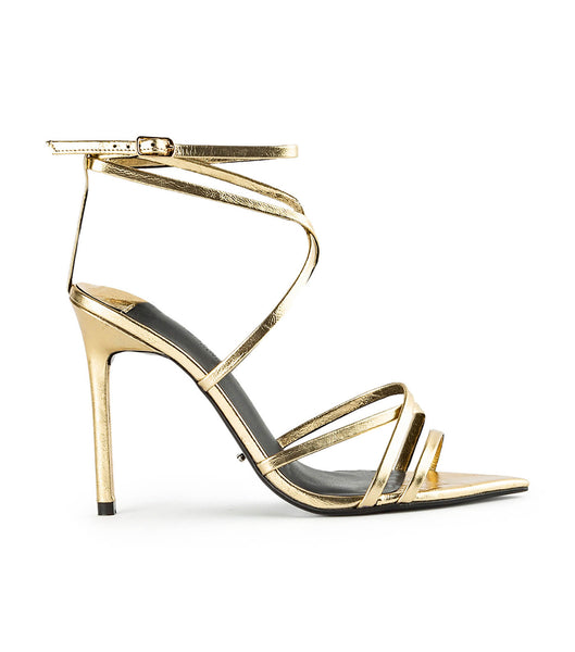 Tony Bianco Marcy Gold Foil 10.5cm Event Heels Gold | ESGVG89053