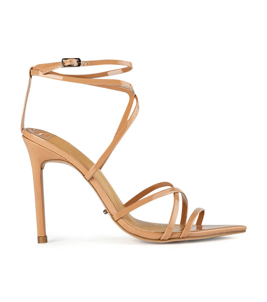 Tony Bianco Marcy Nude Patent 10.5cm Strappy Heels Beige | ESGVG61844