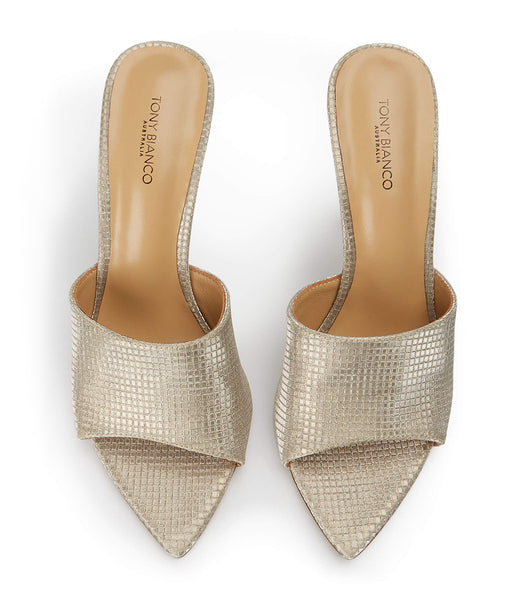 Tony Bianco Marley Gold Aura 10.5cm Bling Heels Gold | QSGWA41508