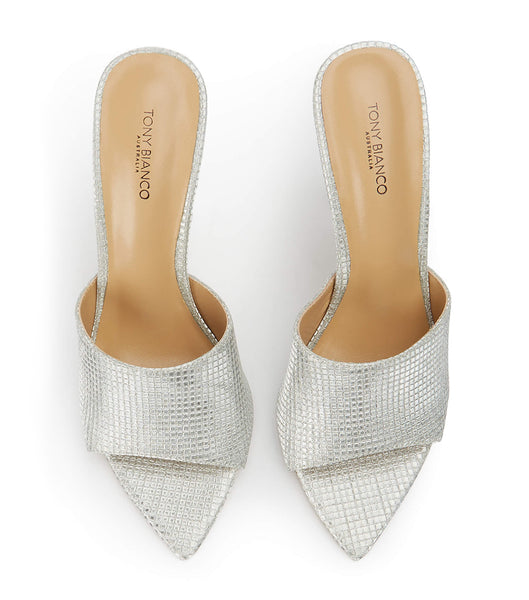 Tony Bianco Marley Silver Aura 10.5cm Bling Heels Silver | TSGWZ31503