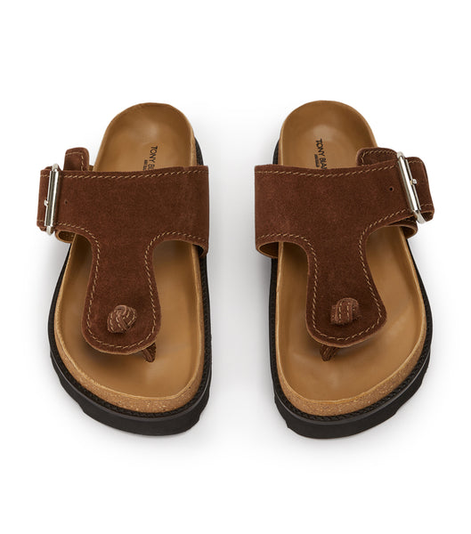 Tony Bianco Marlo Choc Suede 3cm Sandals Brown | GSGUC36291