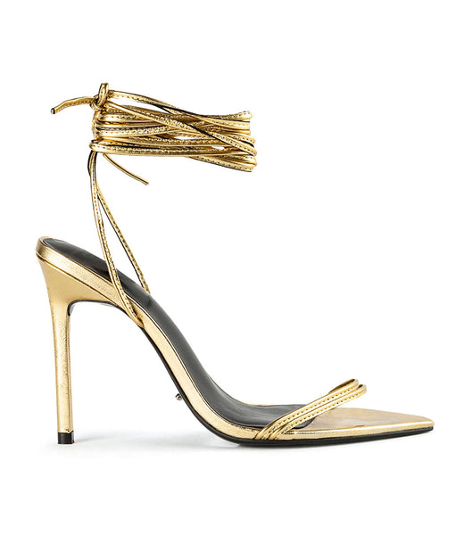 Tony Bianco Millie Gold Foil 10.5cm Event Heels Gold | GSGUC24484