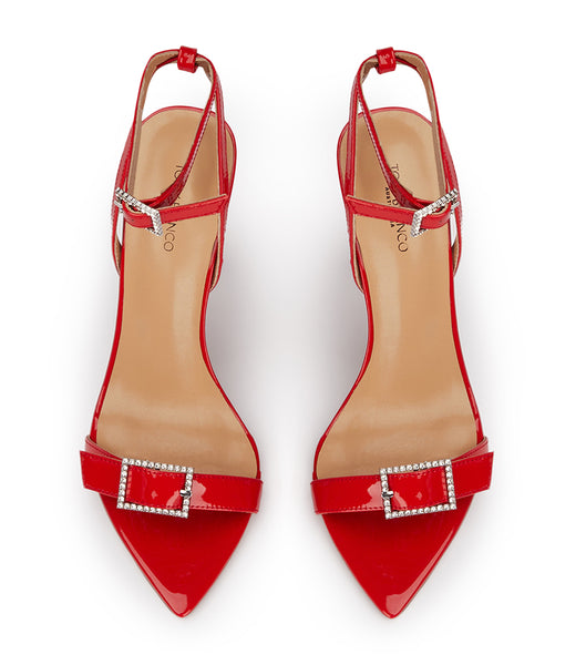 Tony Bianco Mopsy Scarlet Patent 10.5cm Bling Heels Deep Red | SGXMI64610