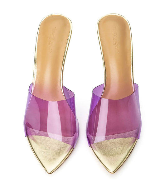 Tony Bianco Mylo Purple Vinylite/Gold 10.5cm Stiletto Heels Purple / Gold | QSGWA81996