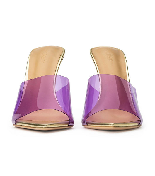 Tony Bianco Mylo Purple Vinylite/Gold 10.5cm Stiletto Heels Purple / Gold | QSGWA81996