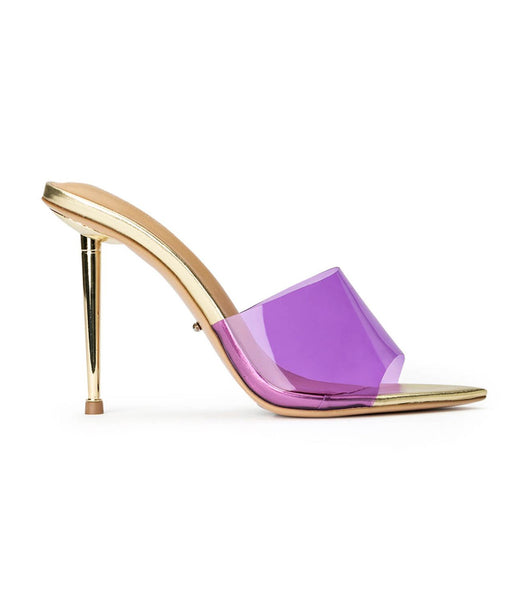 Tony Bianco Mylo Purple Vinylite/Gold 10.5cm Event Heels Purple / Gold | SSGVO33701