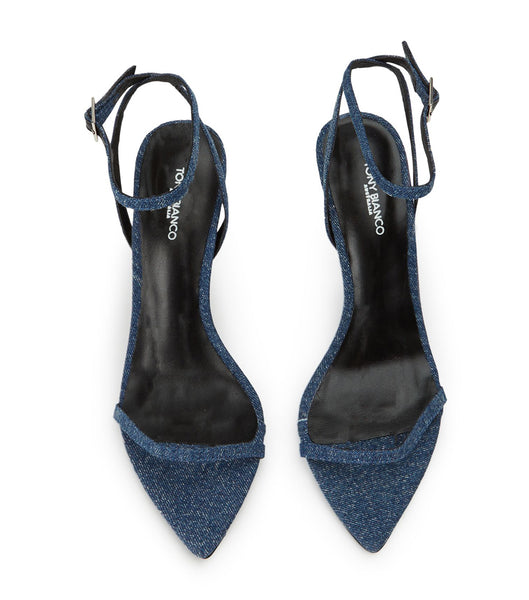 Tony Bianco Myra Blue Denim 10.5cm Bling Heels Blue | SGEGJ73101