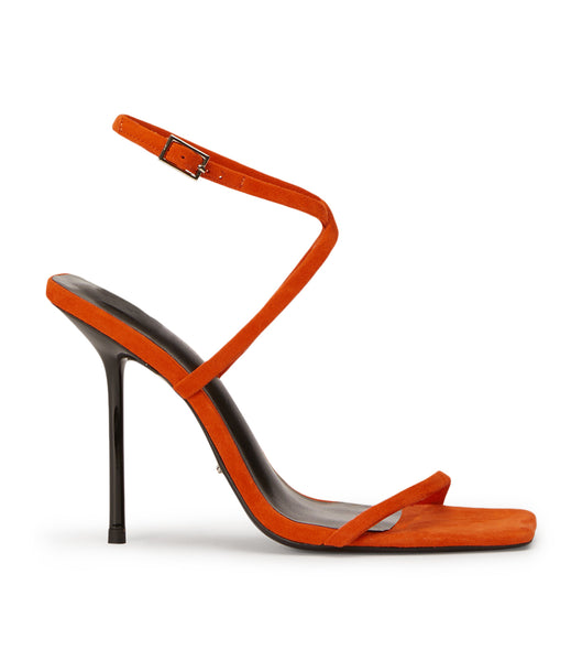 Tony Bianco Naxos Aperol Suede 10.5cm Strappy Heels Orange | ESGVG98165