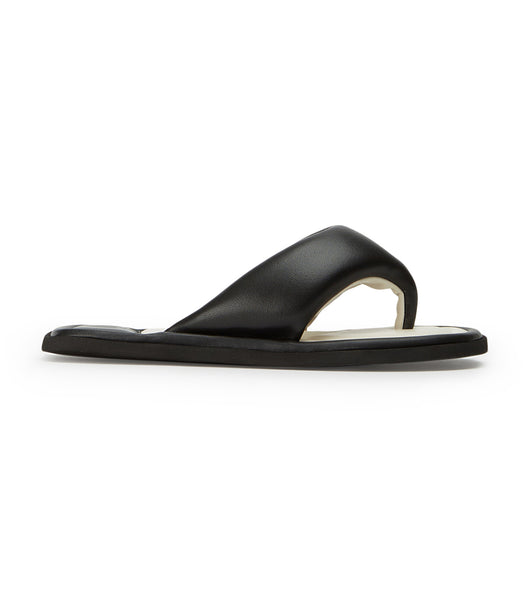 Tony Bianco Nikki Black Nappa Thong Sandals Black | LSGSX34324