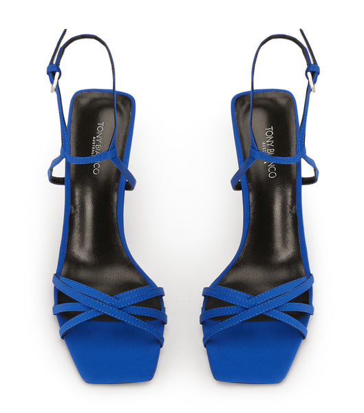 Tony Bianco Nomad Azure Crepe 10.5cm Event Heels Azure | SGXBR15641