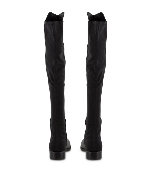 Tony Bianco Panache Black Luxe/Black Micro Stretch 3cm Knee High Boots Black | FSGHY23153